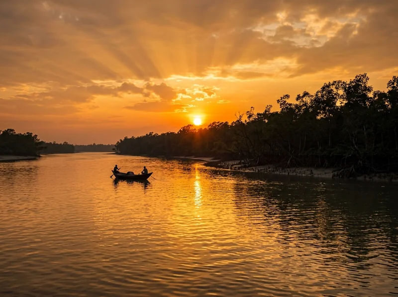 Golden River Sunset