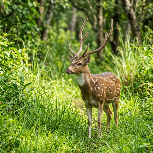 Spotted Chital Deer Portrait